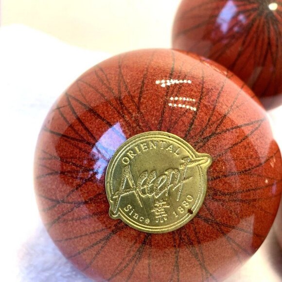 Oriental Accent Since 1880 Porcelain Decorative Ball Lot Of 3 - Picture 2 of 5